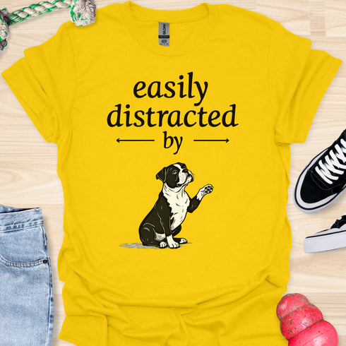 Easily distracted by bulldogs - V10 - Cute Sitting Paw T-Shirt